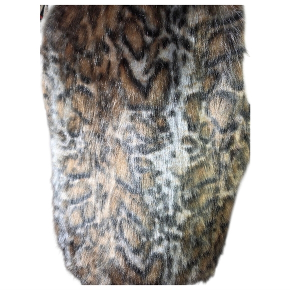 Vintage Faux Fur Animal Print Vest Kathleen for Sweet Herb Made in USA 70s 80s - Picture 8 of 11